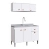 Conjunto Bajo Mesada + Aéreo De Cocina Sin Pileta Inox Blanco Conjunto Bajo Mesada + Aéreo De Cocina Sin Pileta Inox Blanco
