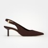 Stiletto Naomi en cuero nobuk Chocolate
