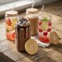 Set X4 Vasos De Vidrio Con Tapa Madera Bambu y Sorbetes 400ml IMBACK Set X4 Vasos De Vidrio Con Tapa Madera Bambu y Sorbetes 400ml IMBACK