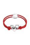 PULSERA DE HILO ELÁSTICO ROJO CON CORAZÓN BAÑADO EN ORO 18K Pulsera