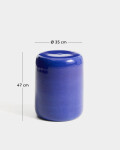 Mesa auxiliar exterior Mesquida de cerámica con acabado azul glaseado Ø 35 cm Mesa auxiliar exterior Mesquida de cerámica con acabado azul glaseado Ø 35 cm