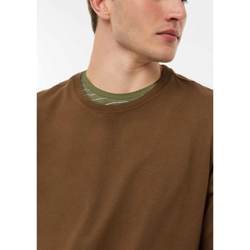 CAMISETA ML MASC MARROM ESCURO