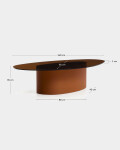 Mesa de centro Olir de vidrio templado y acero marrón 140 x 80 cm Mesa de centro Olir de vidrio templado y acero marrón 140 x 80 cm
