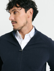 470981 CARDIGAN HARRINGTON LABEL Azul Oscuro