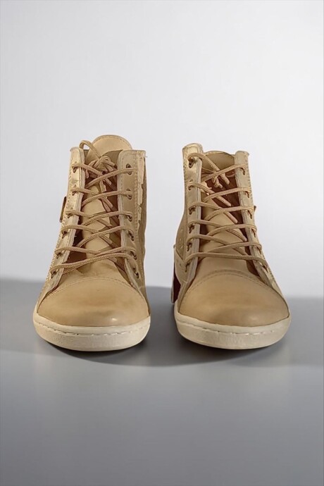 Bota Daria Natual Con Jaspeado Dorado Claro Y Arte Bota Daria Natual Con Jaspeado Dorado Claro Y Arte