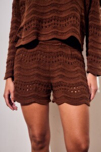 Short Tejido Texturado Chocolate