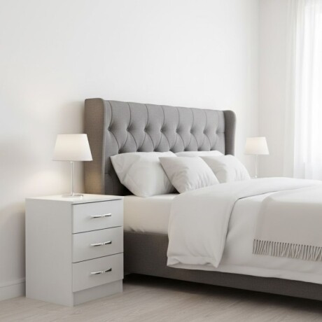 MESA DE LUZ O NOCHE TRES CAJONES BLANCO