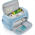 Bolso Cartuchera Gran Capacidad Para Lápices Y Marcadores Celeste