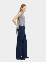 Pantalón Vaquero Cierre Con Solapa azul