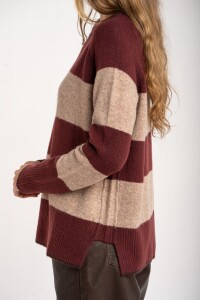 Sweater Rayado Bordeaux