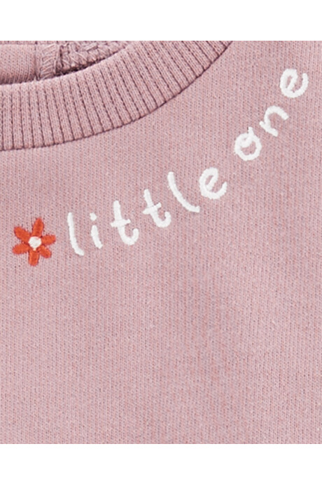 Set tres piezas chaleco, calza floral y body de algodón Sin color