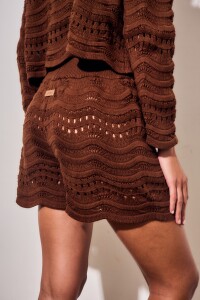 Short Tejido Texturado Chocolate