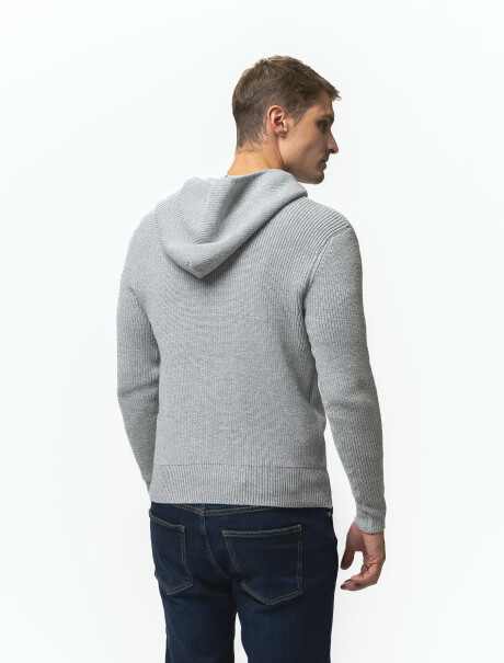 Campera Tejida con Capucha Trento Gris