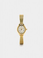 Reloj Ovalado Con Pulsera Malla Metálica Acero Inoxidable dorado