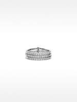 Anillo Triple Con Circonitas - Plata De Ley 925 plateado