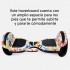 Combo De Skate Eléctrico 6.5" Con Luces Y Bluetooth + Asiento Para Hoverboard BLANCO