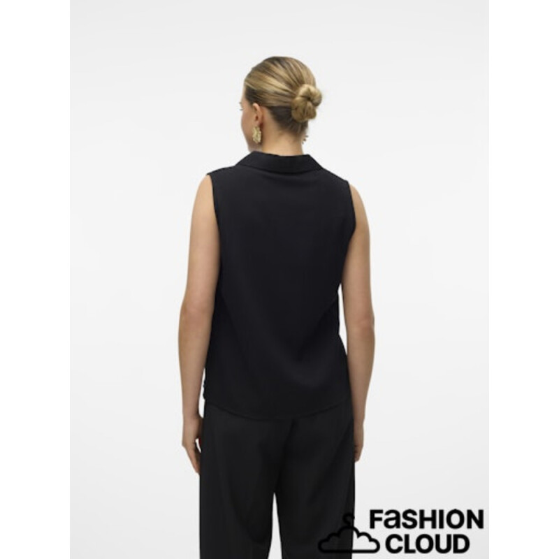 VMMYMILO SL V-NECK SHIRT WVN GA BLACK