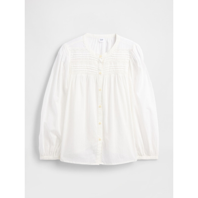 V-LS LACE INSERT FASHION TOP NEW OFF WHITE V2