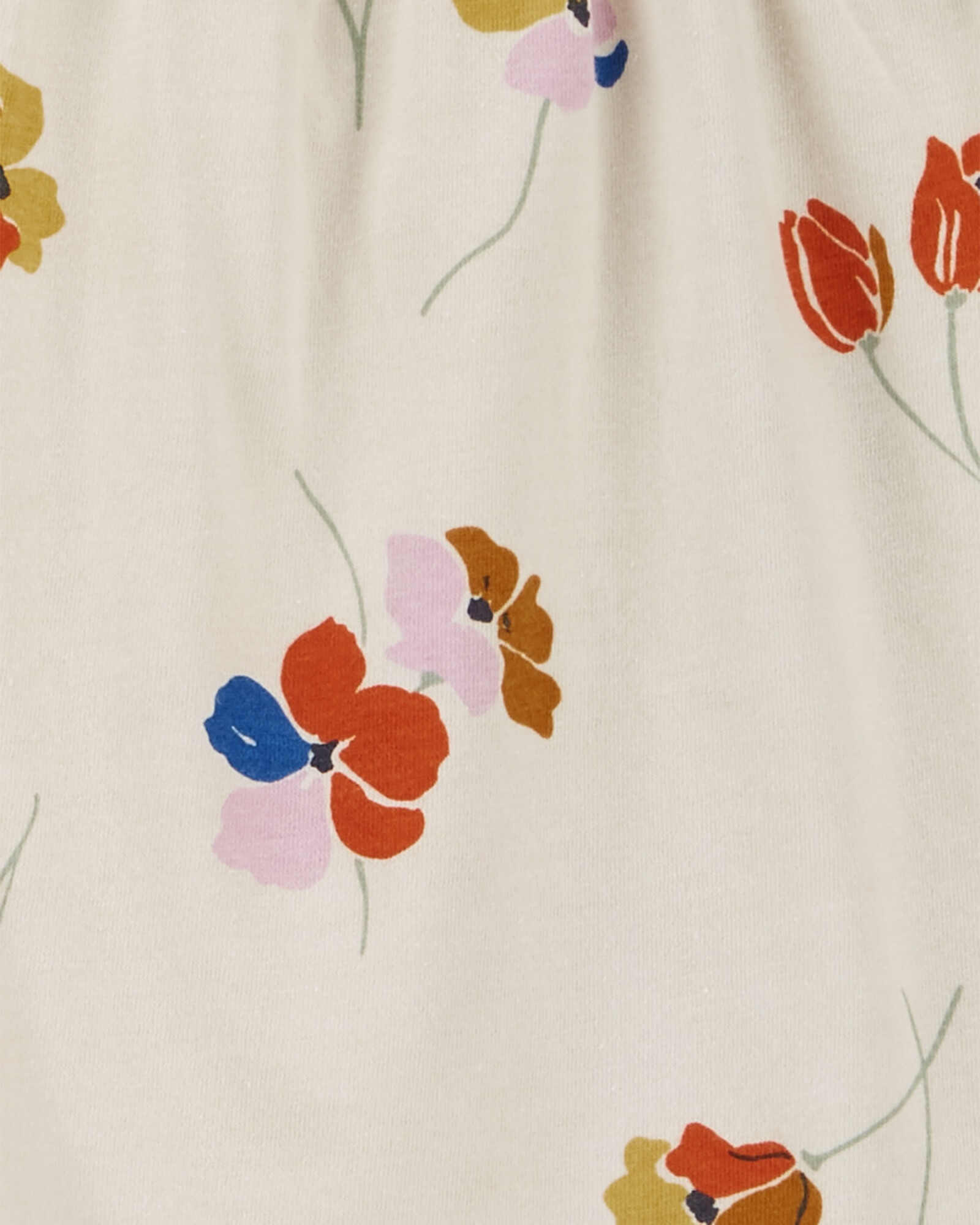 Set dos piezas de algodón, calza y blusa, diseño floral Sin color