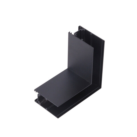 Conector L horizontal p/riel magnetico negro ZU0513