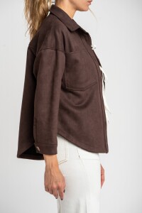 Sobrecamisa Gamuza Cuero Vegano Marron
