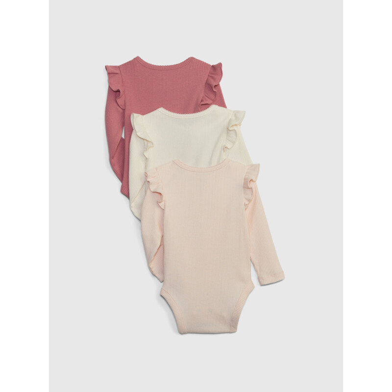 FF TINY RIB LS 3PK BS BARELY PINK