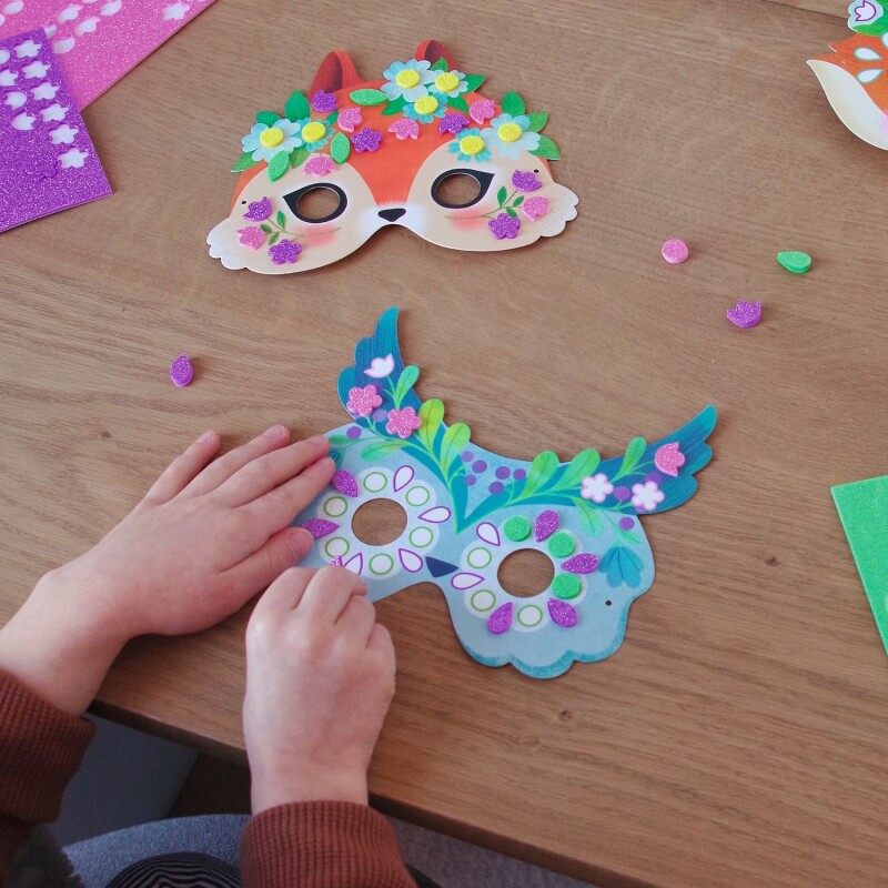 Máscaras de mosaico para decorar animales del bosque Djeco Máscaras de mosaico para decorar animales del bosque Djeco
