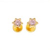 Abridores Estrellas -Oro Bajo- Zirconia rosa-AB8034 conpiedra