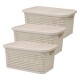 Set x3 Caja simil ratán 2,5 Lts BEIGE