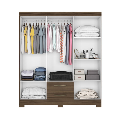 ROPERO 6 PUERTAS 2 CAJONES GUARDARROPA ARMARIO PLACARD CLOSET COLOR MADERA