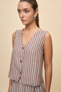CHALECO JACARANDA STRIPED Chocolate