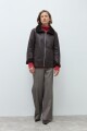 Chaqueta eco cuero con piel chocolate