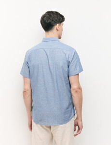 012725 CAMISA COTTON WILL Azul Piedra