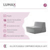 Sillón Sofá Plegable Lumax Modelo Lahti en caja Compactado Gris