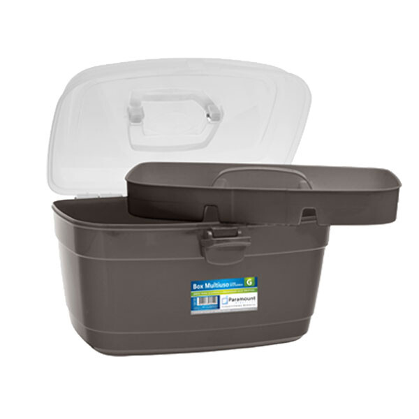 CAJA PLASTICA MULTIUSO CON BANDEJA P 23X15X13 CM. MULTICOLOR