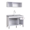 Conjunto Bajo Mesada + Aéreo De Cocina Sin Pileta Inox Blanco Conjunto Bajo Mesada + Aéreo De Cocina Sin Pileta Inox Blanco