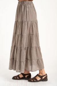 Falda Gingham Chocolate