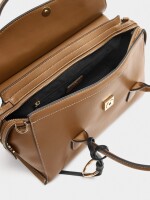 Bolso Tote Liso Con Solapa camel