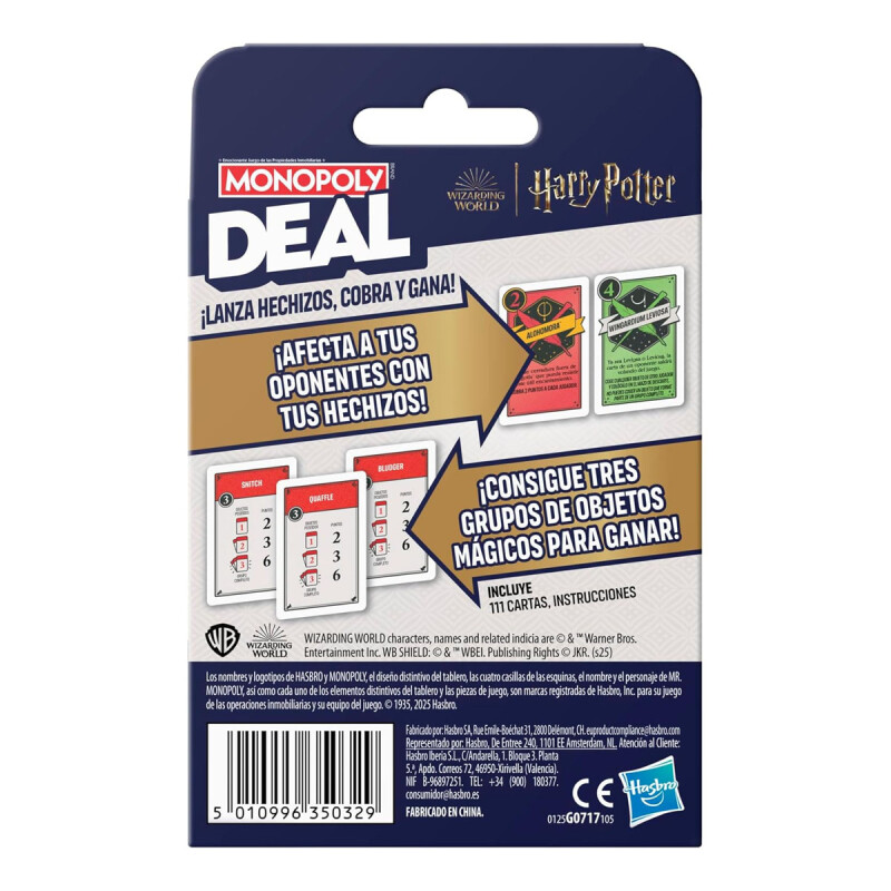 Monopoly Deal Harry Potter Juego de Cartas Hasbro Monopoly Deal Harry Potter Juego de Cartas Hasbro