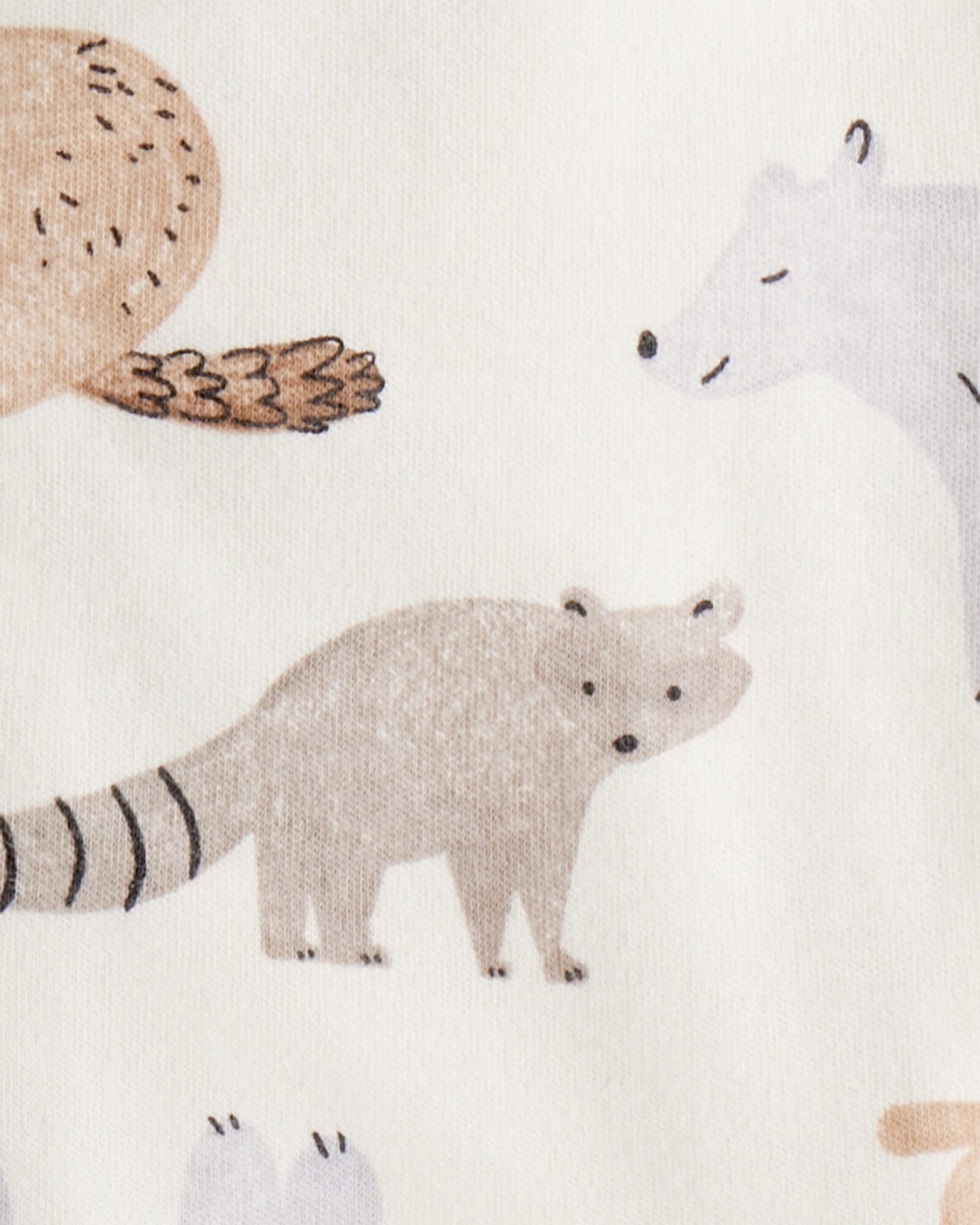 Pijama una pieza de algodón, con pie, diseño bosque Sin color