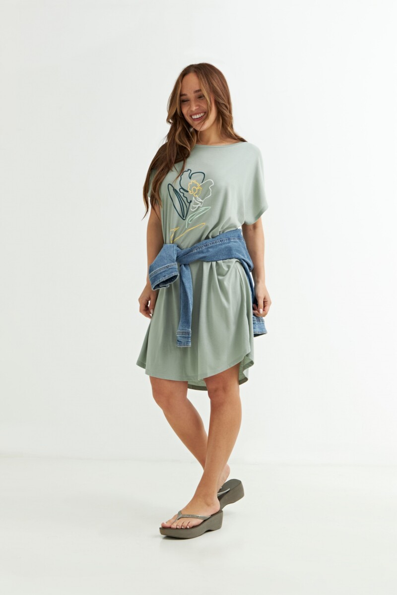 Vestido estampado VERDE