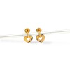 Caravanas Corazón de oro- Oro bajo - Zirconia- CA8051 conpiedra