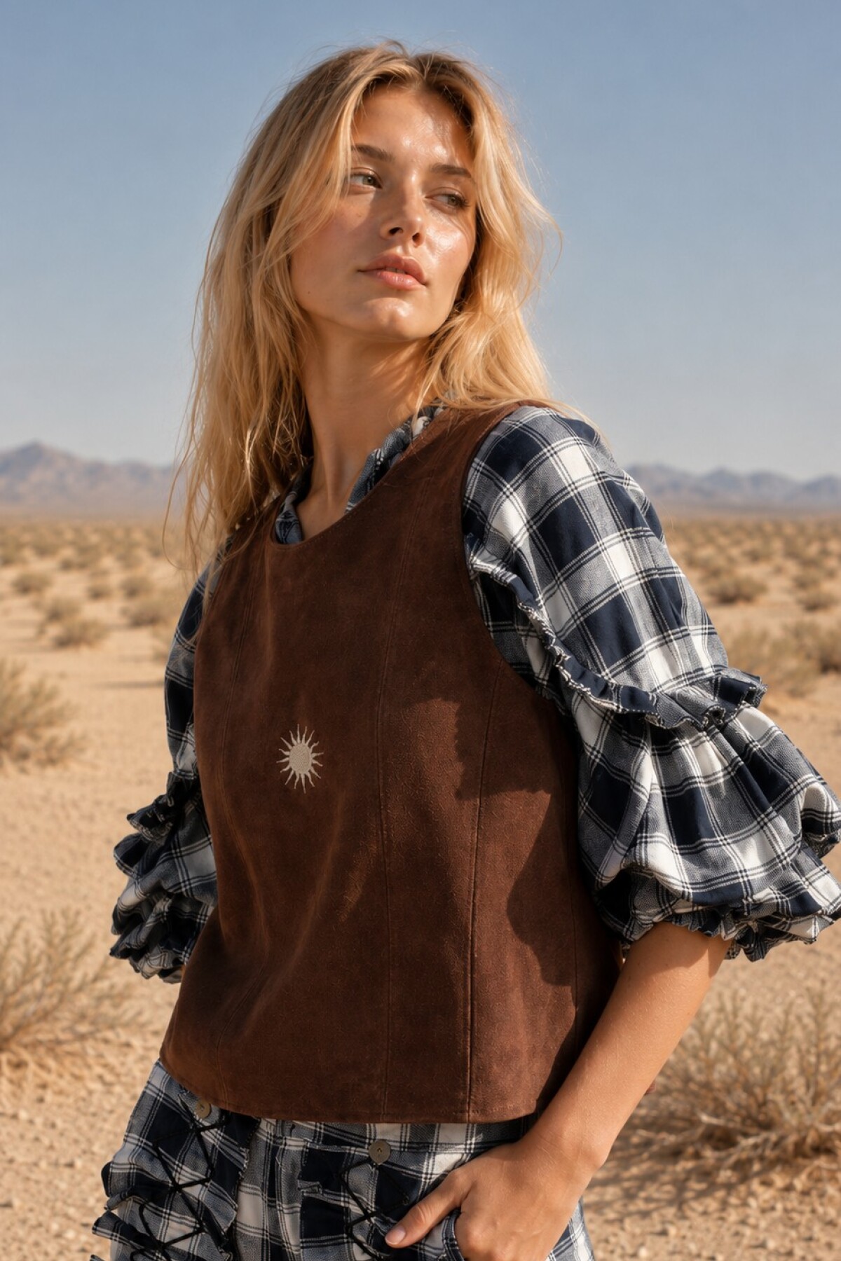 Sun Suede Vest Gamuza Chocolate