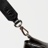 Bandolera The Circle en cuero croco Negro