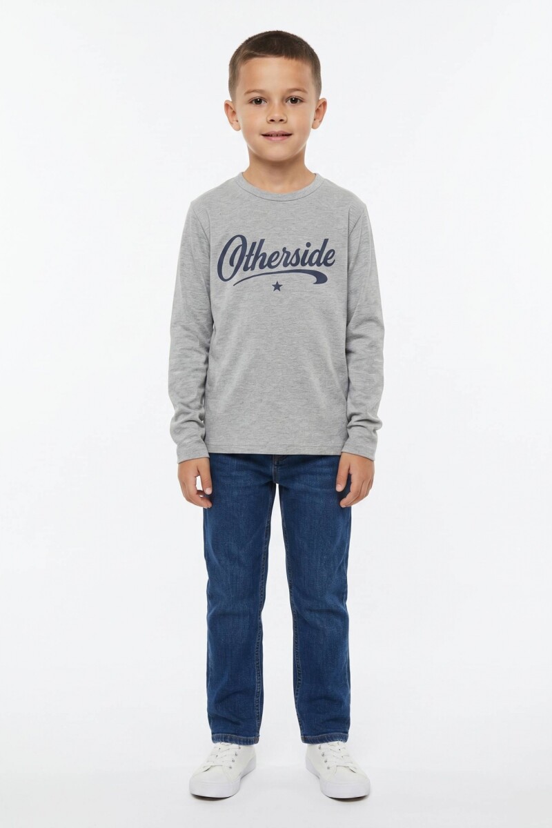 Camiseta manga larga GRIS MELANGE