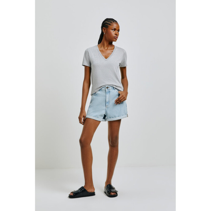 CAMISETA MM FEM CINZA MESCLA