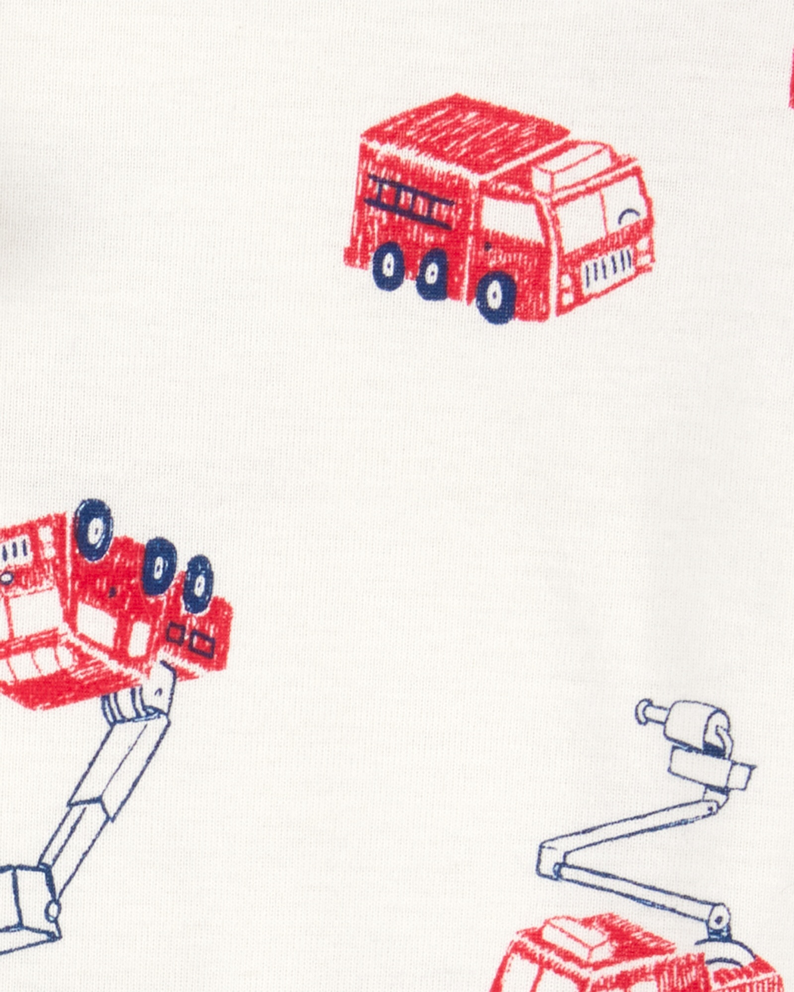 Set tres piezas de algodón, pantalón y dos bodies, diseño bomberos Sin color