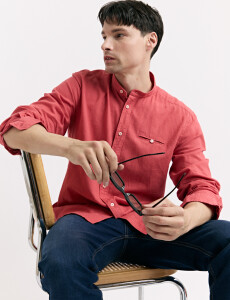011954 CAMISA HARRINGTON LABEL LINO Coral