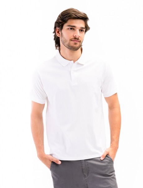 Remera Algodón Polo Jersey Blanco