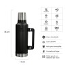 Termo Stanley Ultra 1,4 L Con Tapón Cebador Para Bebidas Frías Y Calientes Negro